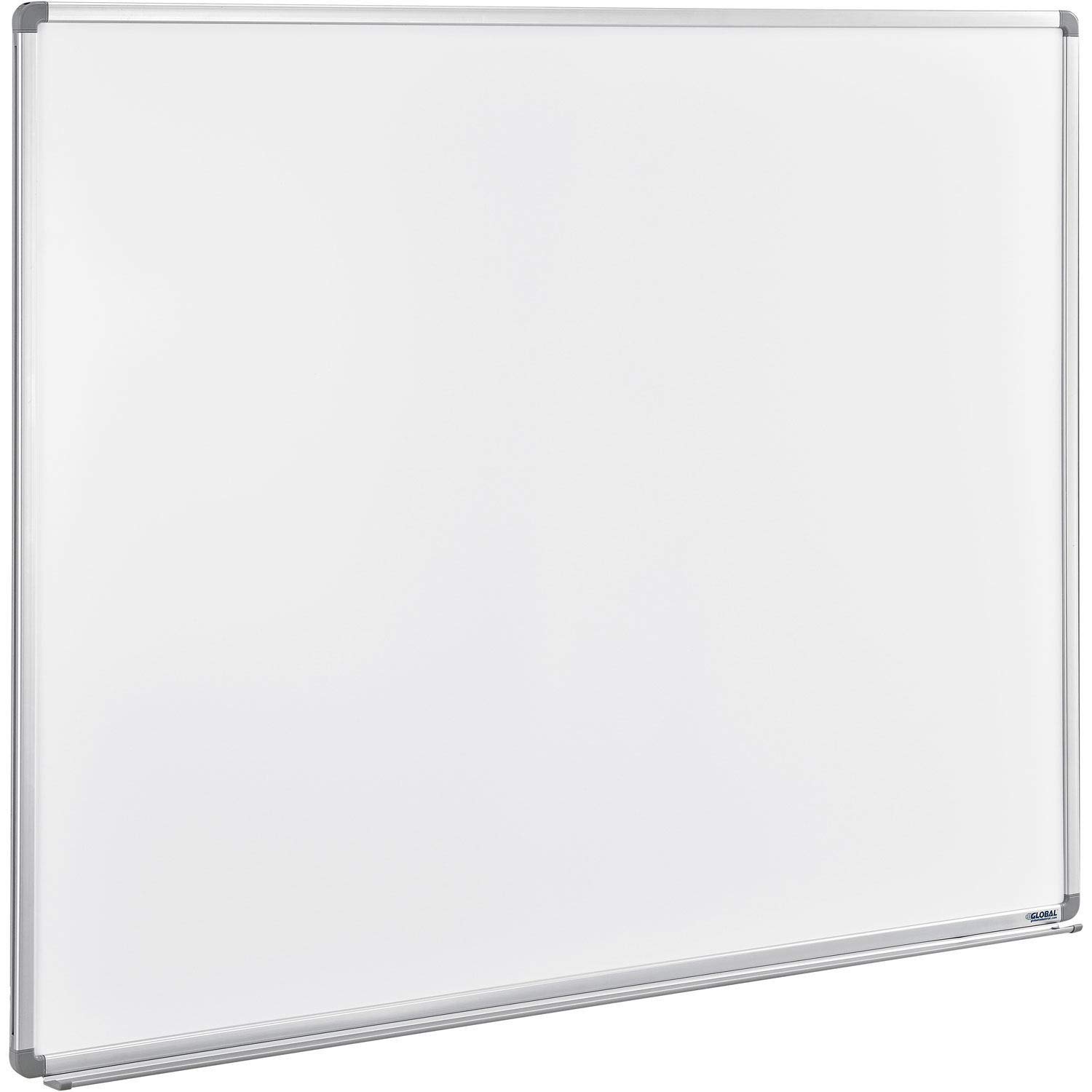 Magnetic Whiteboard - 60 x 48 - Steel Surface - Aluminum Frame by Global Industrial – 60"W x 48"H, Aluminum, White, Model 695646