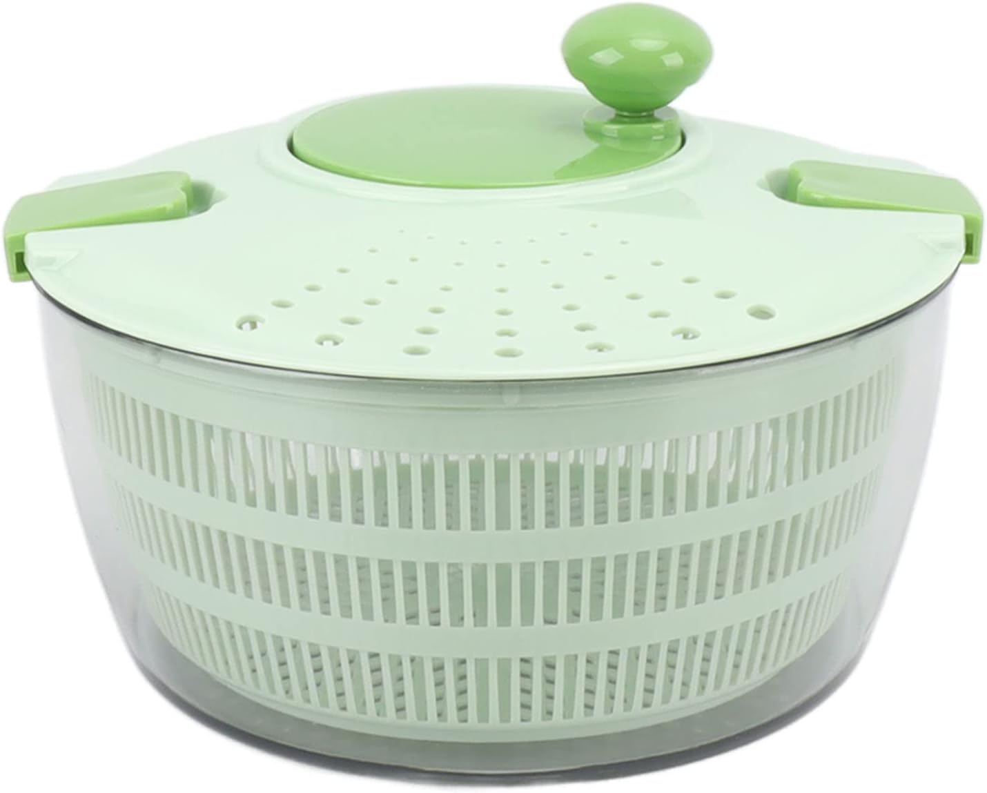 Salad Spinner Plastic, Rotatable Veggie Washer for Kitchen, Fast Mixing Vegetable and Fruit Dryer with Time Saving Design, Washable Lettuce Spinner for Home Use (Green)