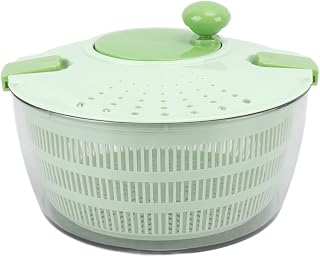 Salad Spin, 4L Multi-Functional Salad Spinner Vegetable Tray with Bowl, Durable Basket and Easy-grip Handle for Drying Vegetables, 23x15cm (Green)