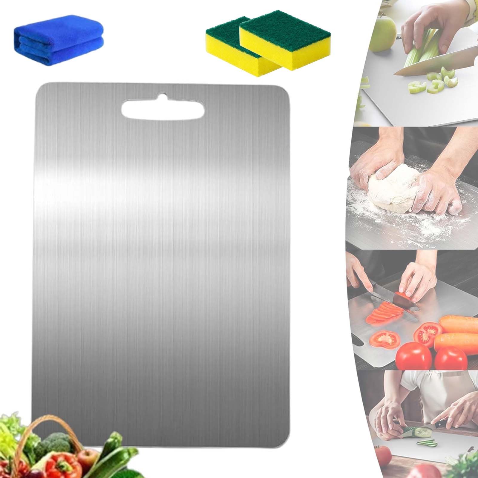 2025 New Titanium Cutting Boards for Kitchen, Clear Cut Titanium Prep Board, Knife-Friendly Double Sided Non-stick Chopping Board for Cutting Meat