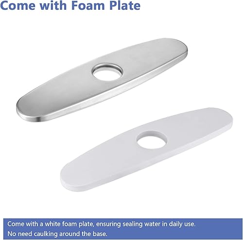 Miniatura 4 de Placa de escudo, cubierta de orificio de grifo de níquel cepillado, placa de cubierta de acero inoxidable para 1 o 3 agujeros, grifo de fregadero de