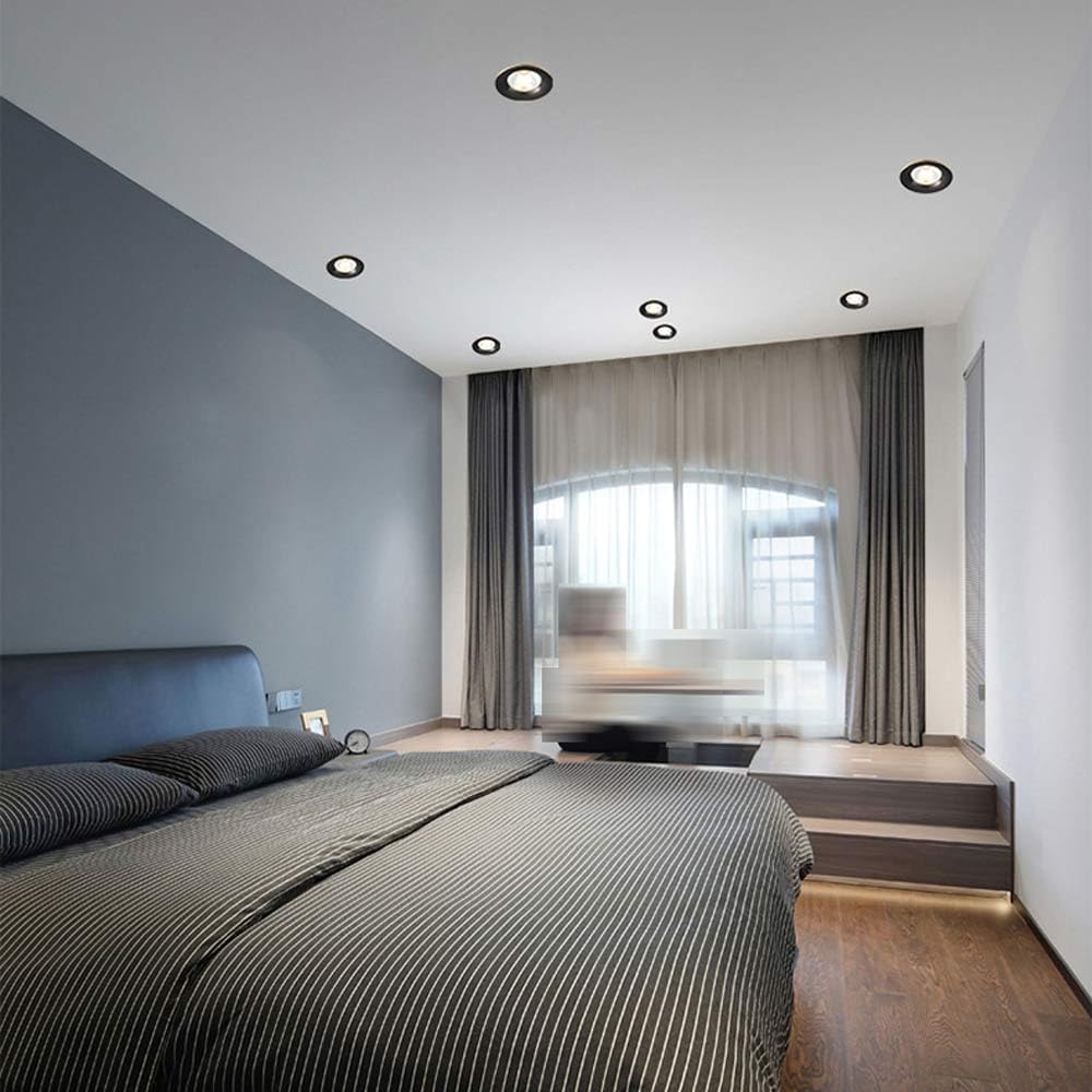Spots encastrés LED Modernes et épurés 5W, 7W, 9W, 12W, avec déflecteur en Laiton doré, Forme Ronde COB, température de Couleur 3000K/4000K/6000K, pour Applications COM,B5w-6000K