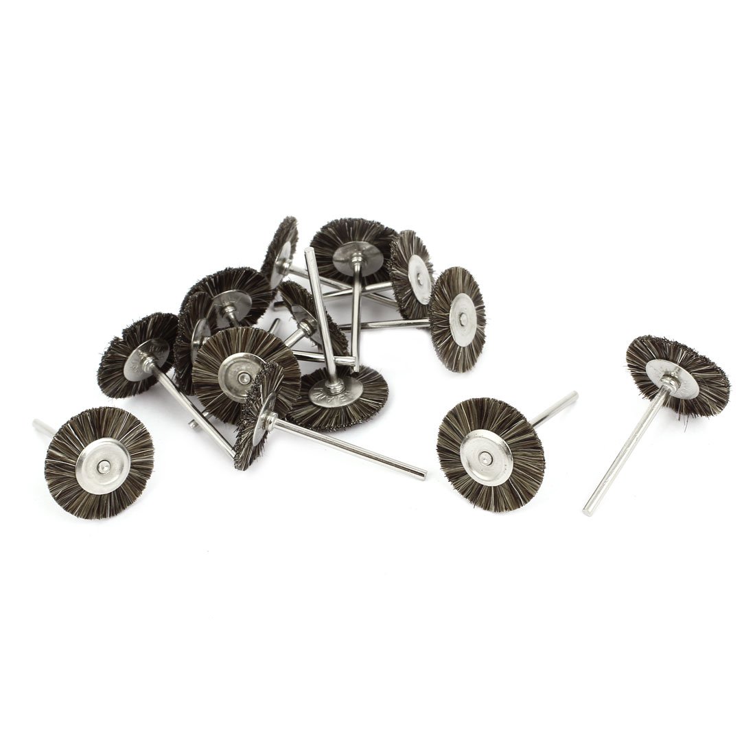 Uxcell Sourcingmap 3Mm Shank 25Mm Dia Nylon Polishing Brush Wheel Coffee Color 14 Pcs