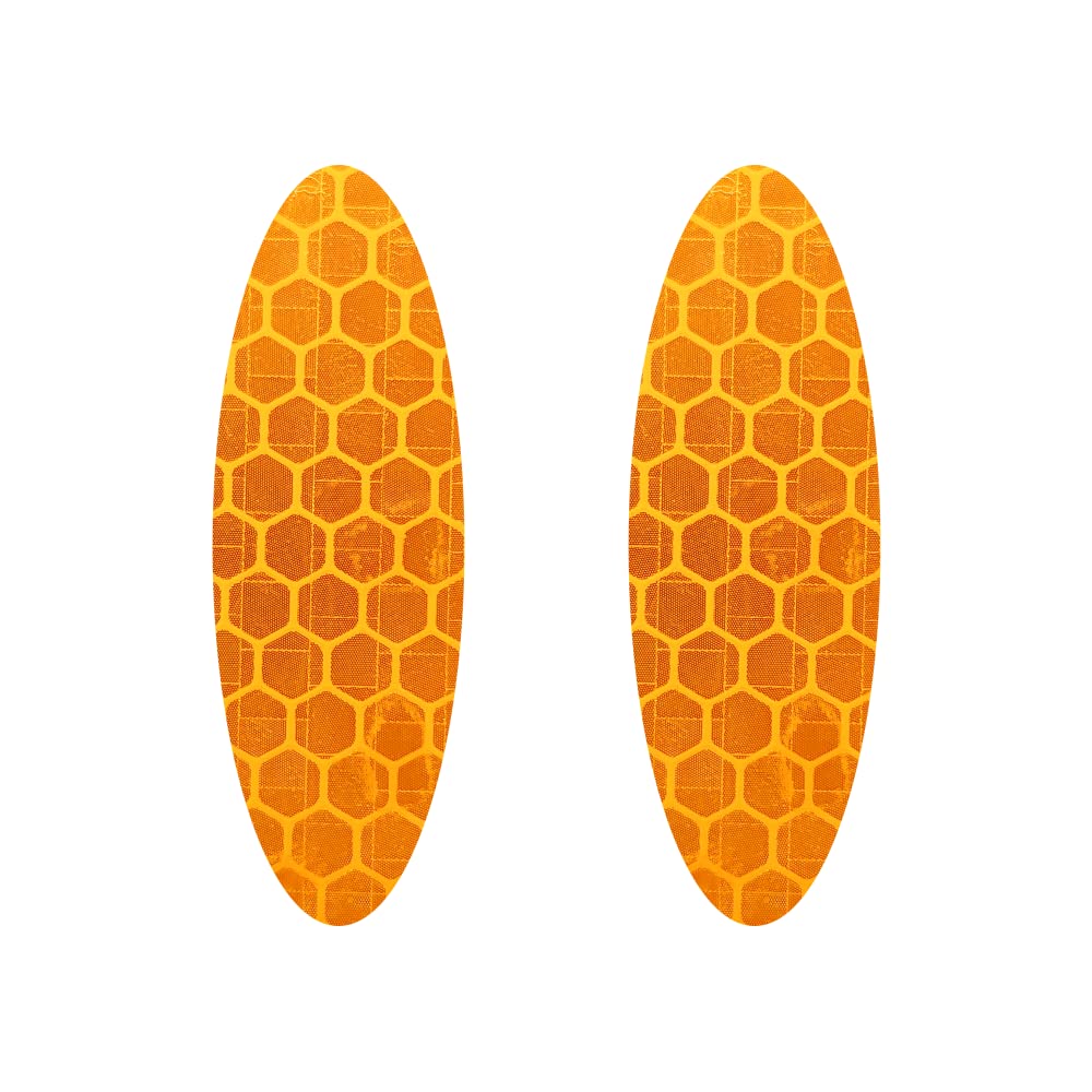 Diamond Refractive Stickers Oval, Flat, Orange, Set of 2
