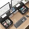 WESTREE-Dual-Monitor-Stand-Riser-with-Two-Drawers-Extra-Large-Storage-Monitor-Stand-for-2-Monitors-Desktop-Oraganizer-Stand-for-ComputerLaptopScreenPrinterTV WESTREE Dual Monitor Stand Riser with Two Drawers, Extra Large Storage Monitor Stand for 2 Monitors, Desktop Oraganizer Stand for Computer,Laptop,Screen,Printer,TV