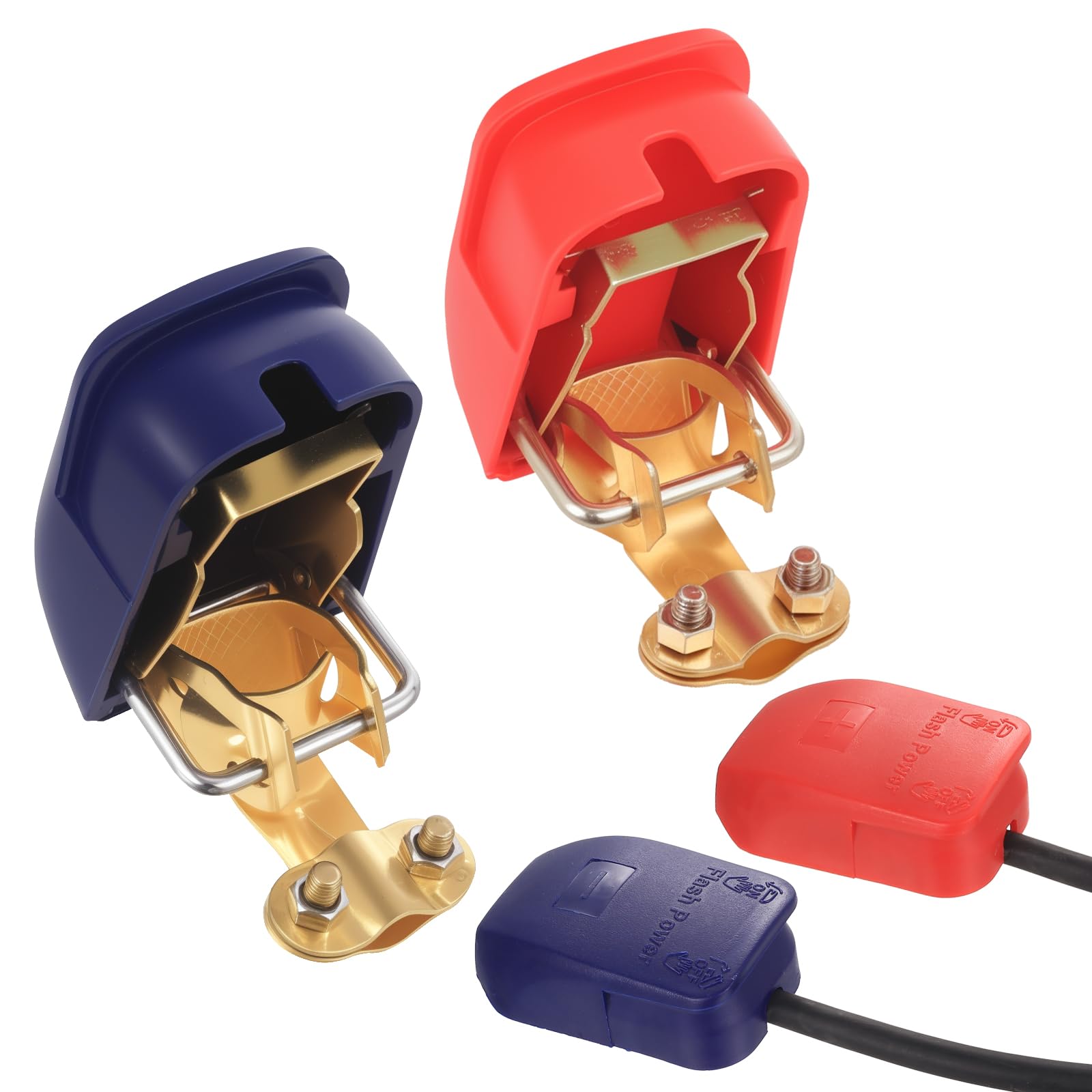 Okeno Select 1Paar Batterieklemmen 12V Polklemme Schnellverschluss, Batterie Polklemmen Autobatterie 12V, für KFZ Auto Motorrad Truck Boot PKW Polklemme Autobatterie Klemmen 12 Volt Schnellklemmen