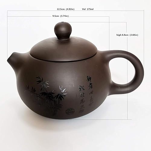 Miniatura 4 de Juego de té chino - Juego de té de arcilla morada portátil hecho a mano, juego de té Gongfu, juego de té Kung Fu, juego de tetera de porcelana y
