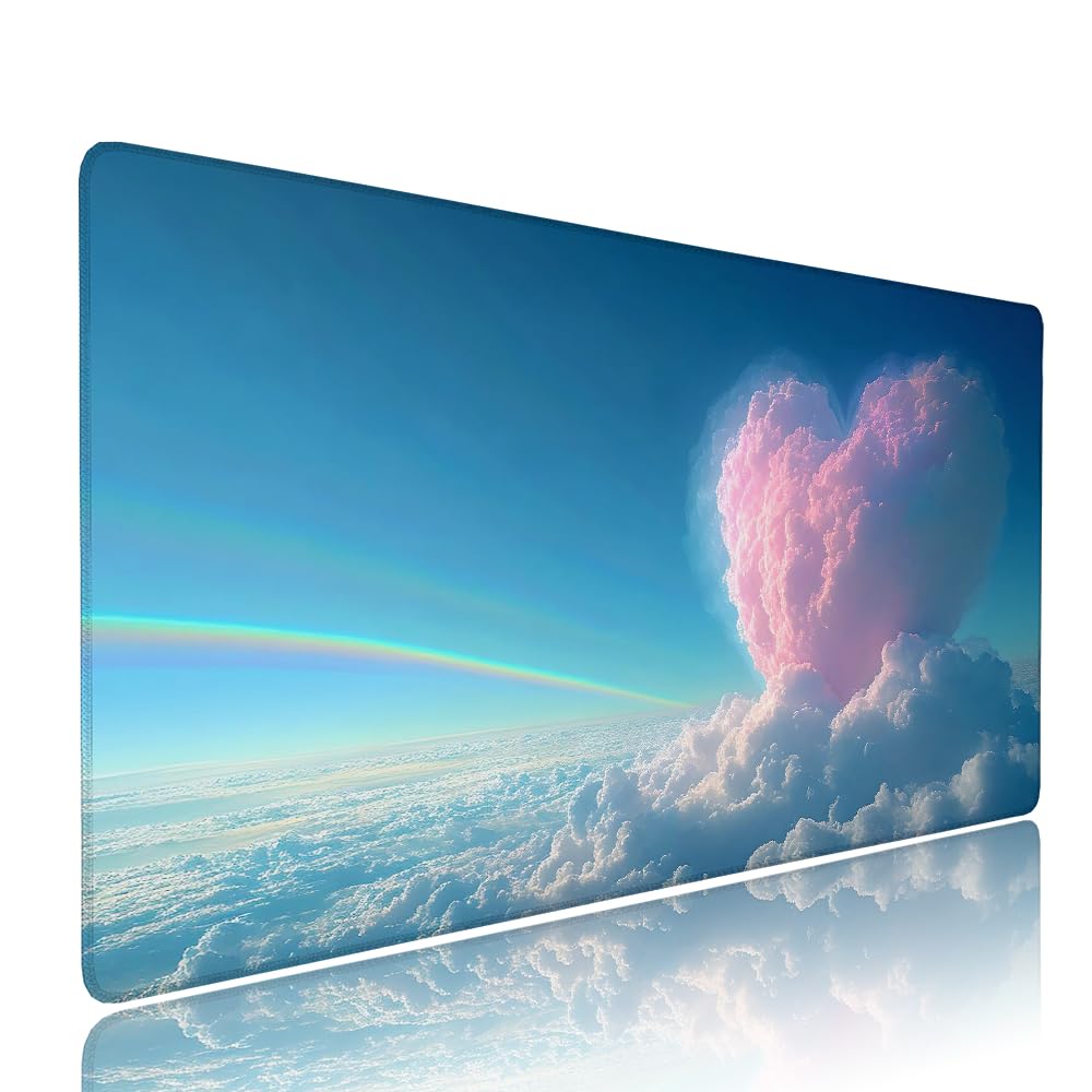 Alfombrilla de Mouse para Juegos, Blu, XXL, Antideslizante, Impermeable, Diseño de Sogno, Extendido, Grande, 1200x600x3mm, para PC, Laptop, Ufficio, Famiglia d-809