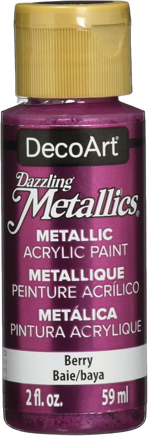 DecoArt Dazzling Metallics Paint, 2-Ounce, Berry