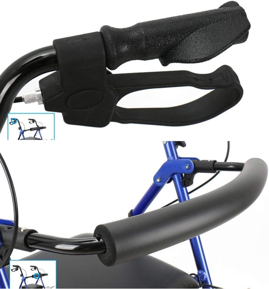 Drive Medical 4-Wheel Rollator - Fold-Up Removable Back, Adjustable Seat Height - Blue : Target