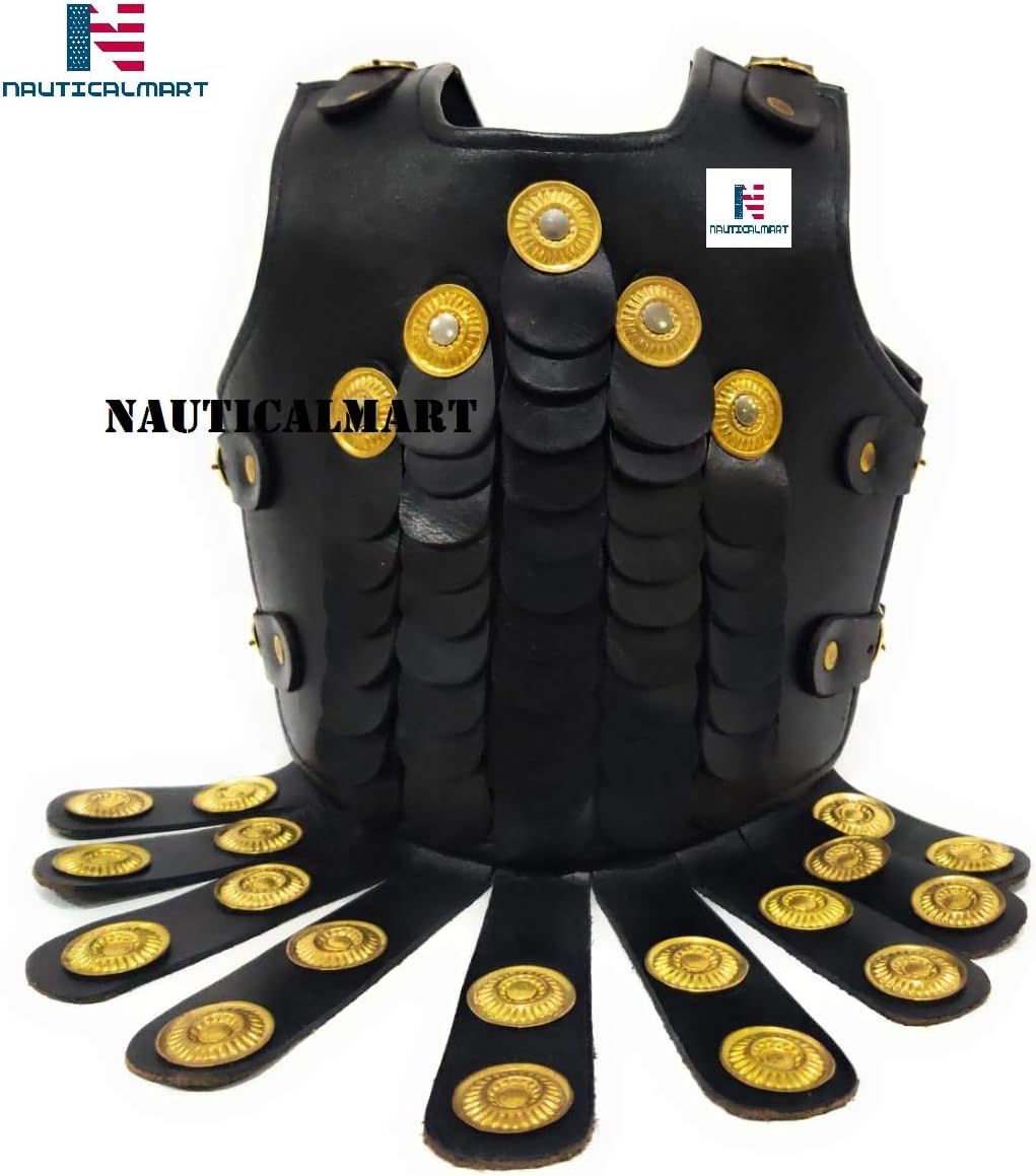 Nautical-Mart Black Greek Roman Muscle Armor Cuirass Medieval Halloween Costume (design 2)