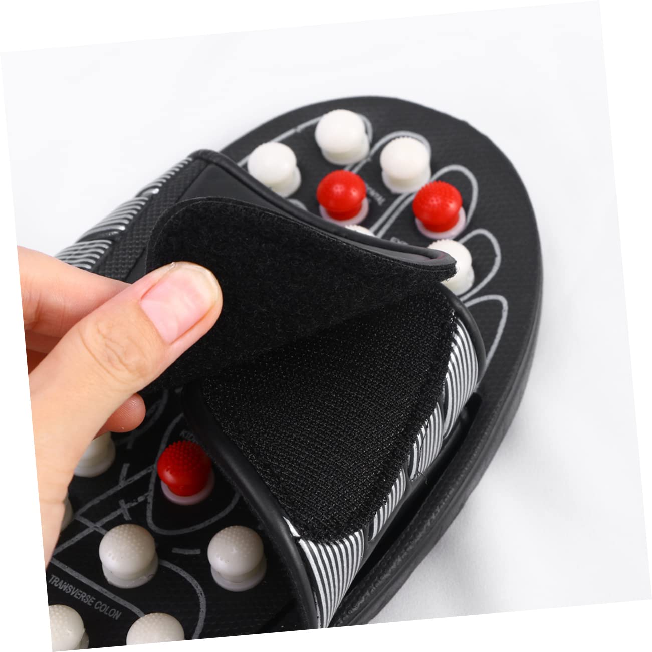 GARVALON Sandalen Für Fußmassage Akupunktur-massageball Für Männer Und Frauen Plantarfasziitis-linderung Tai Chi Gossip-design Größe 42–43