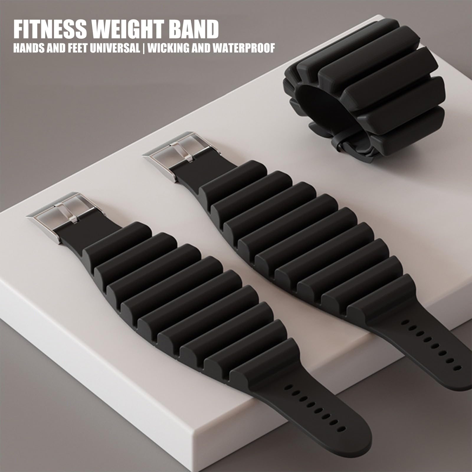 Fasce da polso e caviglia in silicone, design antiscivolo per allenamento fitness, corsa, palestra, antiscivolo, ponderate, in silicone, per polsi e caviglie, design stabile durante l'allenamento ad