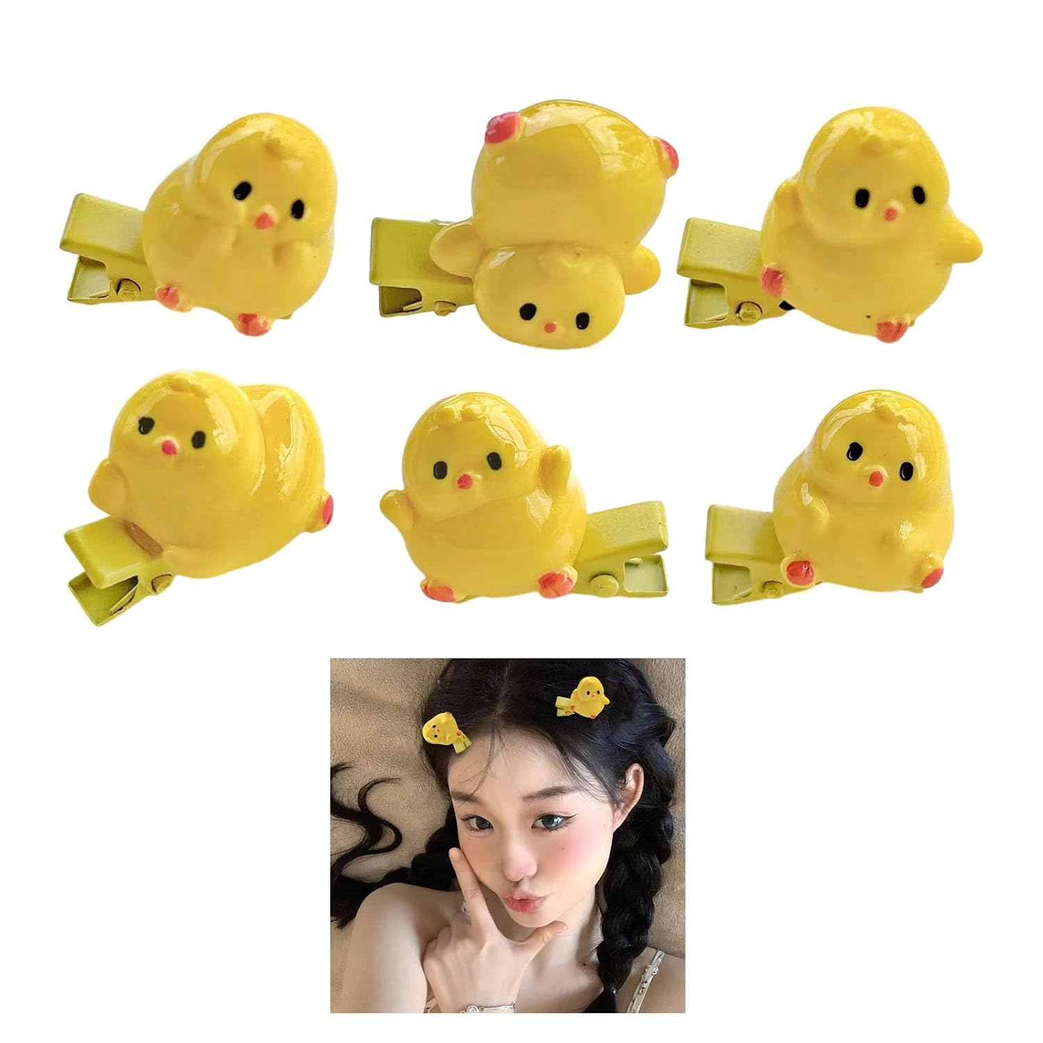 Lovely Chicken Shaped Small Animal Hair Clip Chicken Catch Barrettes Adornment Ornaments Accessory Costume Cartoon Anime Accessories Funny Accessories image 2