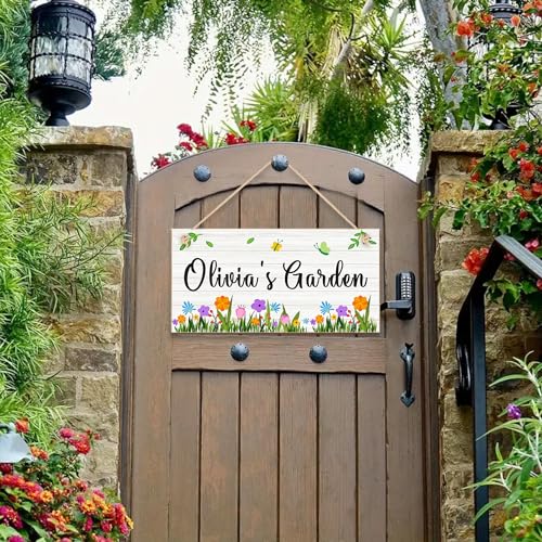 Personalised Garden Signs Custom Wooden Garden Signs Plaques for Outside Welcome Sign Gifts Yard Signs Hanging Wall Plaque Garden Rules Door Sign Home Decor(Design 2) - Image 5