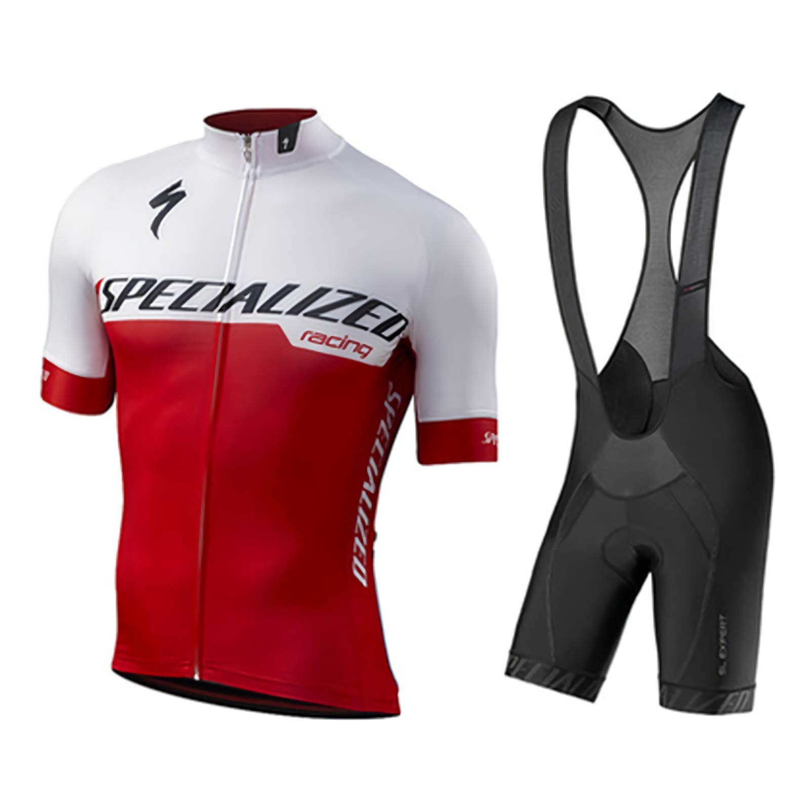 WD QXF Cycling Jerseys Set for Men Summer, Half Sleeve Moisture Wicking Cycling Suits Full Zipper Quick Dry Bib Shorts Biking Clothing Set Maximum Number 5XL (RED1, X-Large)