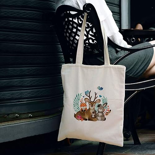 Vista 71 de WIRESTER Bolsa de lona reutilizable para mujeres y niñas, bolsa de compras de comestibles, bolsa de hombro, bolsa de viaje, animal de perro y gato