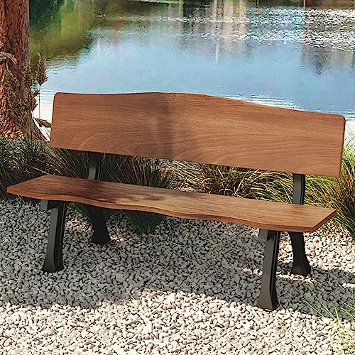 Banc de jardin extérieur traditionnel en bois et fonte d'aluminium 2 places