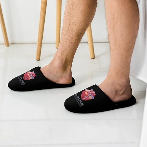 Miniatura 5 de I Lvoe Science Heart Men's Cotton Slippers with Memory Foam Slip On Warm House Shoes Indoor Outdoor
