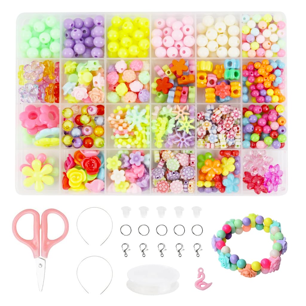 SANNIDHI Bracelet Making Kit For Kids Girls, 600Pcs+ Cute Beads For Jewellery Making Kit, Color Acrylic Necklace Bracelet Beads Kit, 24 Grids Beads Set For Crafts Diy, Childrens Day Gift, Multicolor (B0CXLF7RHT) Amazon Price History, Amazon Price Tracker