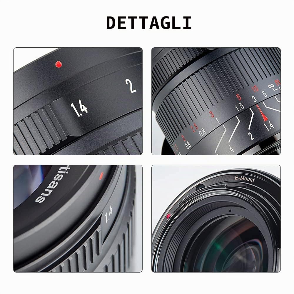 7artisans Obiettivo 55 mm F1.4 Mark II APS-C con messa a fuoco manuale, grande apertura, per fotocamere mirrorless Fuji X-A1 X-A10 X-A2 X-A3 X-T1 X-T10 X-T2 X-T20 X-E2 X-E2S X-M1 X-T100 X-Pro2