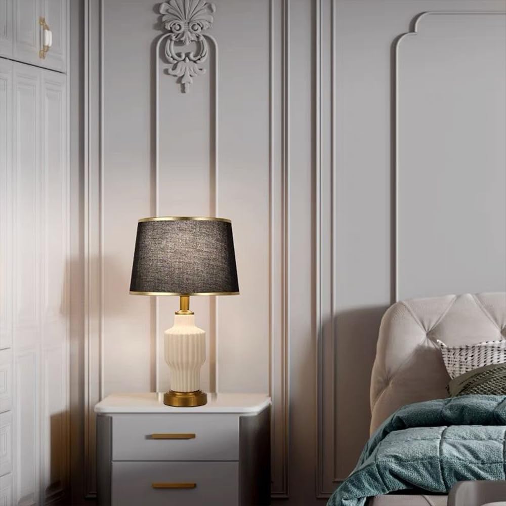 Contemporary Ceramic Table Lamp LED American Village Living Room Bedroom Study Villa Hotel Retro Creativity Bedside Desk Lamp (Style 1)