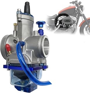 Carburador De Motocicleta PWK 24 26 28 30 32 34mm 2T 4T, Modificación De Cubierta Inferior Azul Transparente (Color : PWK30)
