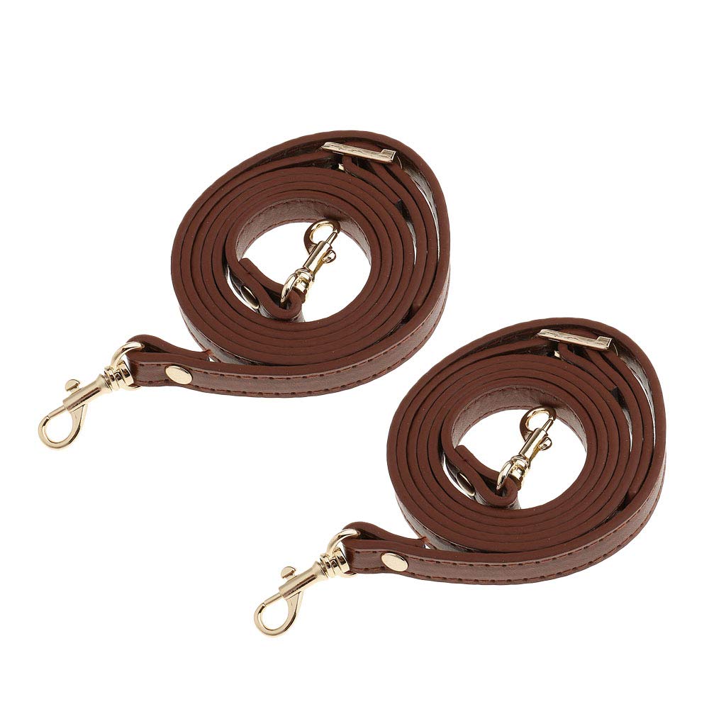 Sharplace Brown Qty(2) Unknown 2 Pieces Leather Purse Chain Strap Replacement For Crossbody, Clutch Or Handbag - 120Cm - With Lobster Clasp, Brown, Adjustable Length