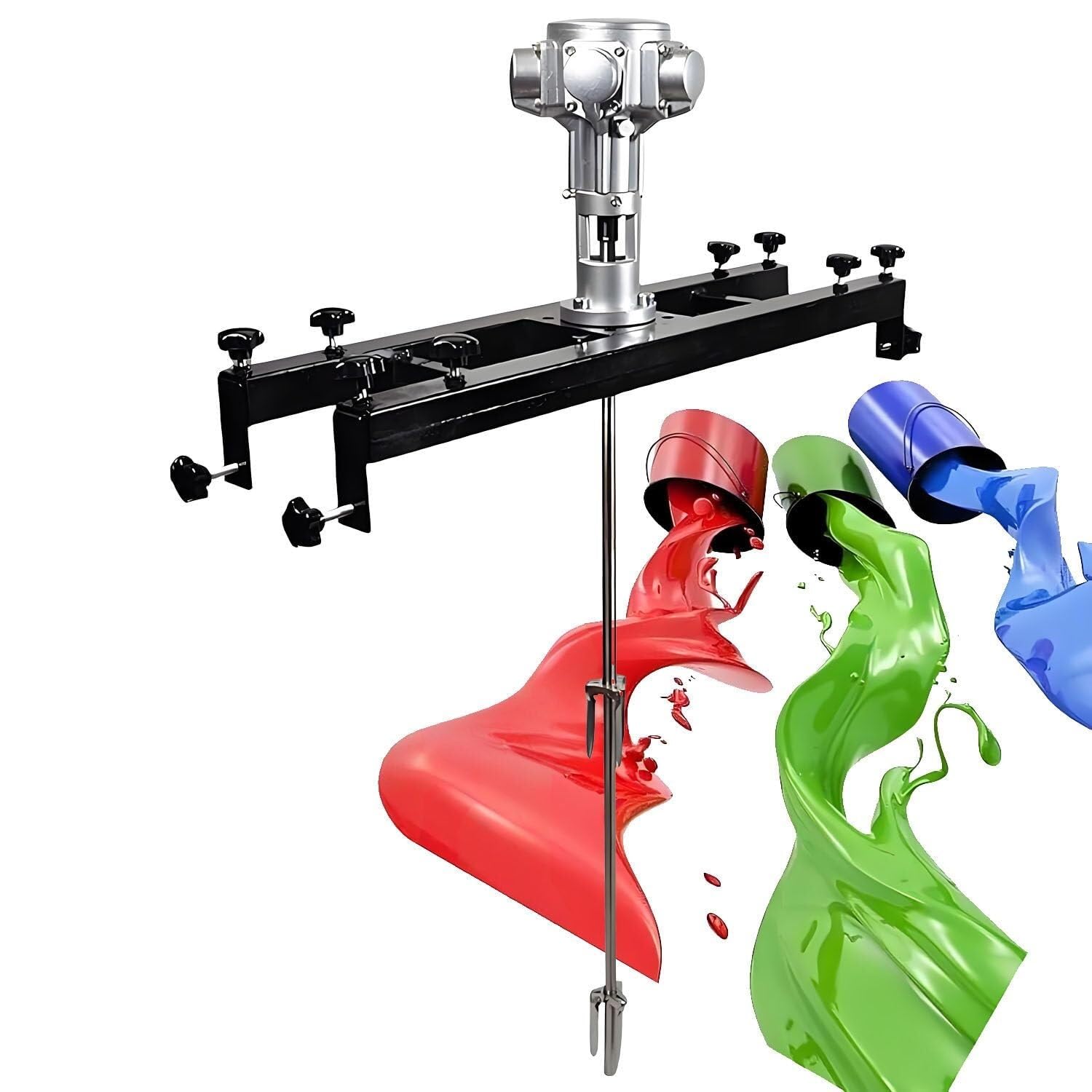 JKJZSALJ Ibc Air Agitators, 1000L Tank Paint Mixer Machine, Pneumatic Bracket Mixer, Folding Propeller, Adjustable Size For Ink Dissolver Agitator,Large5cylinders
