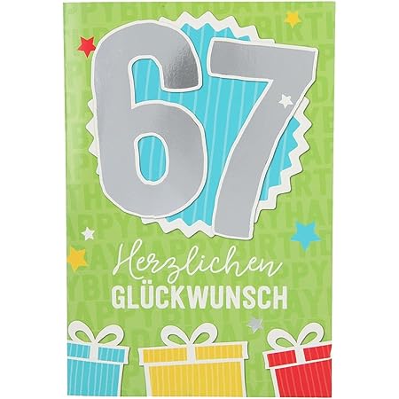 Depesche 5698 086 Carte D Anniversaire 67 Ans Multicolore Amazon Fr Fournitures De Bureau