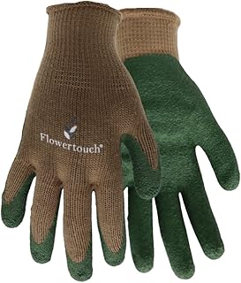 Red Steer A305-M Womens Flower Touch Latex Palm Glove, Green, Medium