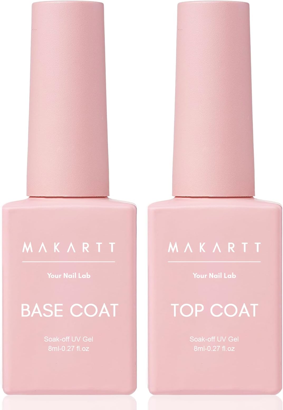 Gel Top Coat and Base Coat Kit: 2 PCS Clear Gloss Shiny No Wipe Stain Resistant General Top Coat Nail Polish UV for Acrylic Nails Dip Powder Gel Nail Polish Beauty Spring Gift Salon at Home