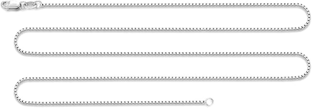 925 Sterling Silver Chain 1.2mm Box Chain Lobster Claw Clasp - Italian Necklace Chain - Women Jewellery - thin & Strong 18/20/22/24 Inch