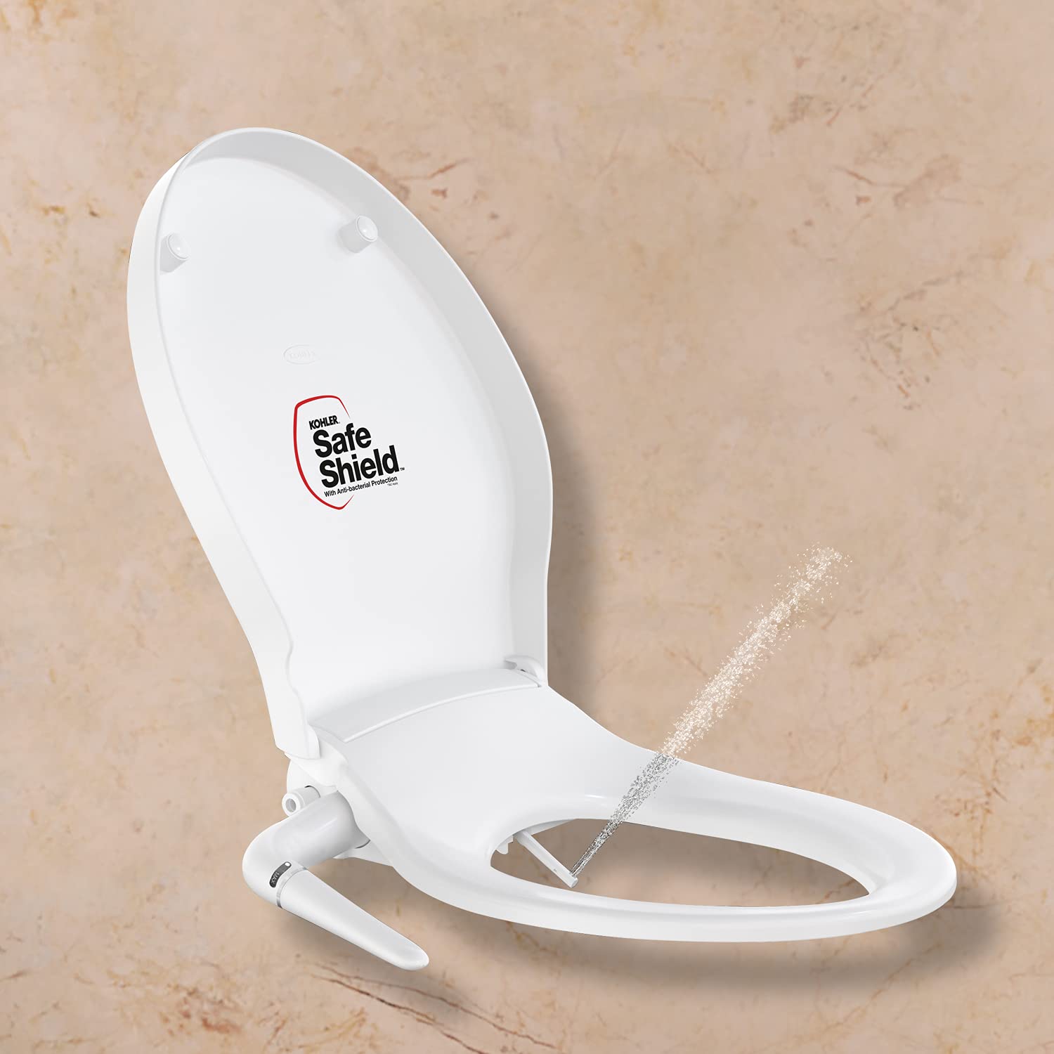 KOHLER PureClean Round Bidet Toilet Seat, with Self Cleaning Nozzle, Retractable wand, Front and