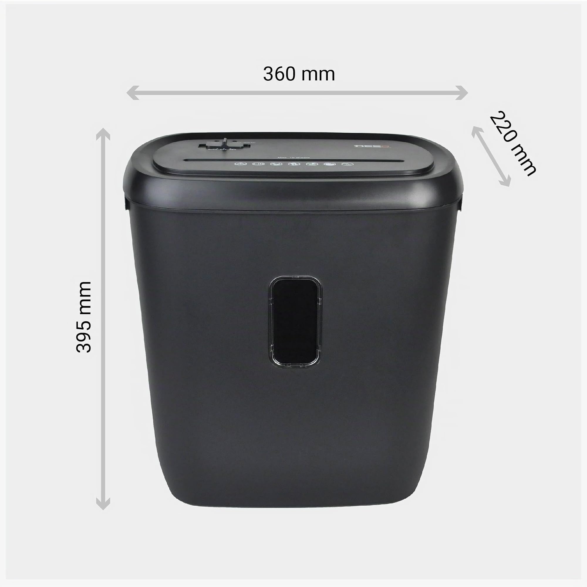 Desq® Destructeur de papier | 11 feuilles | 4 x 35 mm | P-4 | 21 litres
