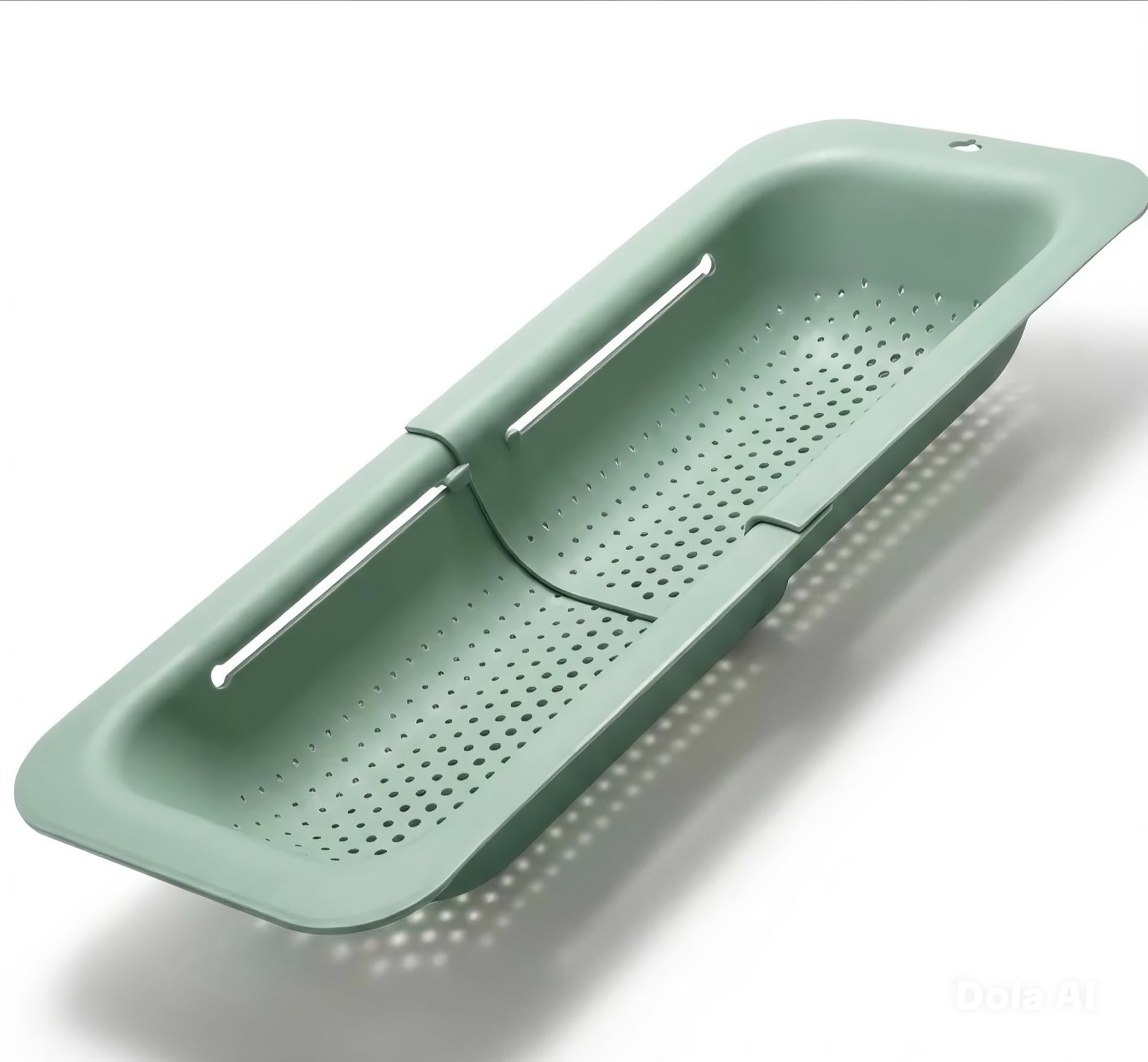 AHASON'S Colador para colocar sobre el fregadero, lavar verduras y frutas, escurrir la pasta cocida, cesta extensible (verde menta)