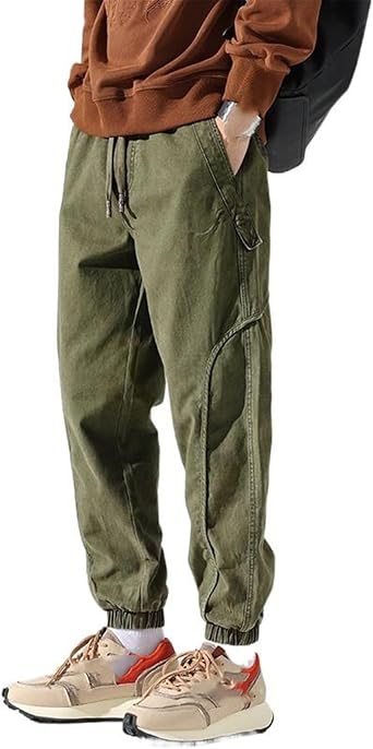 Mens Harem Jogger Pants, American Vintage Workwear, Loose Fit, Spring for Hiking Casual