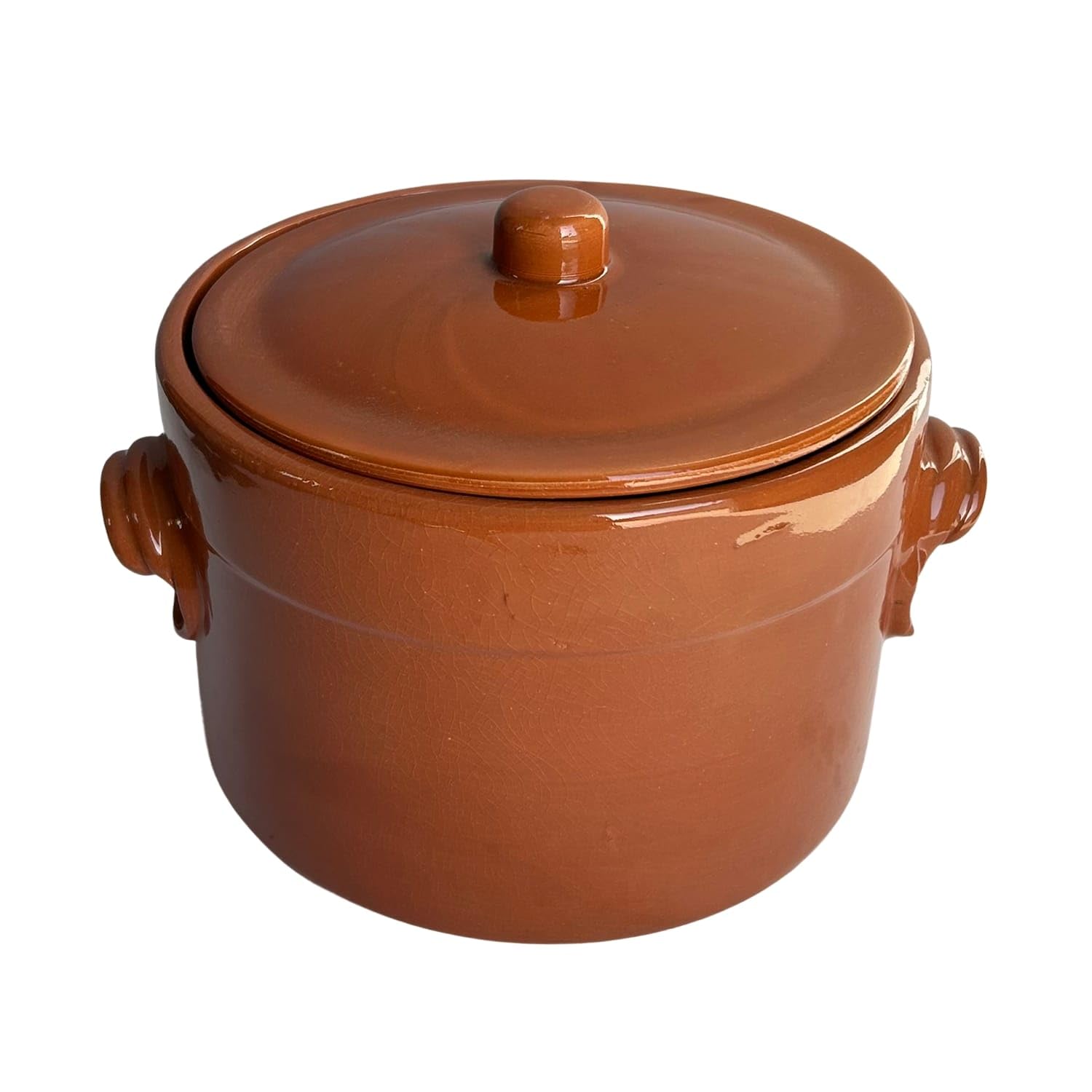 Pentola in terracotta con coperchio Ø 25 cm – Altezza 16 cm – Artigianale per cottura tradizionale 3110251101