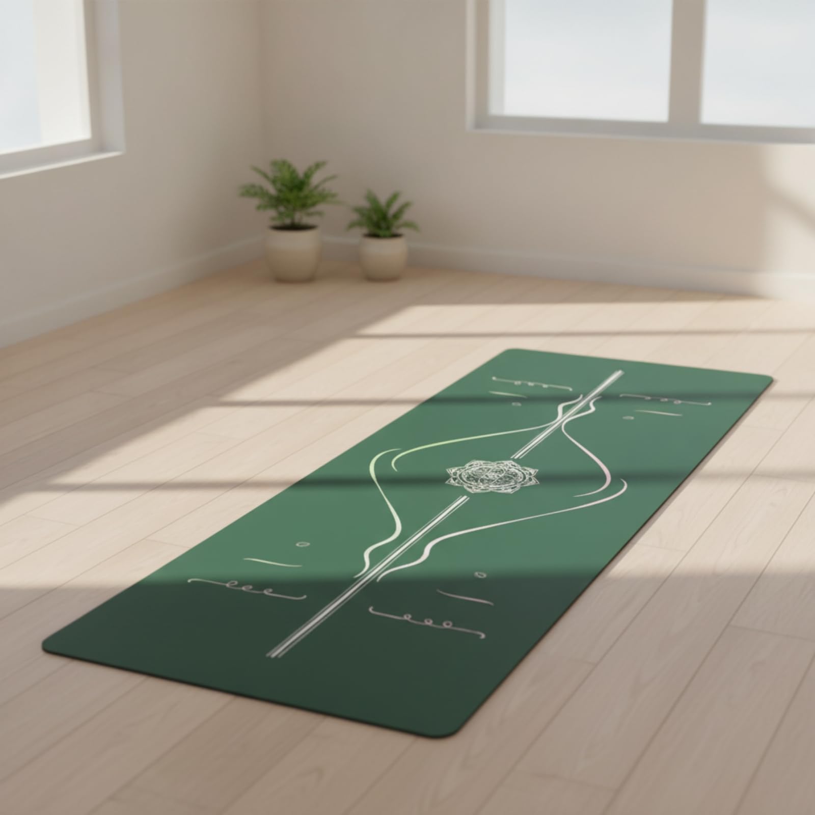 Yogamatte gedämpft Yogamatte mit Kautschuk-Unterseite gepolstert Pilatesmatte für Yogis, Yogastätte, Zuhause