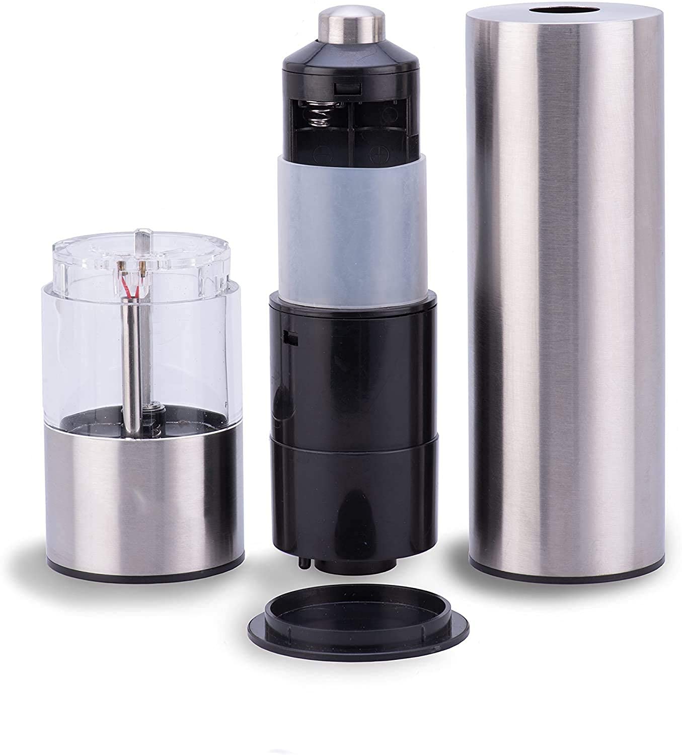 Macinasale o macinapepe Elettrico Automatico,Alimentato a Batteria con Luce LED in Basso