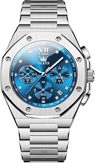Uhren Herren, Luxus Analoger Quarz Chronograph Uhren Herrenuhren, Klassisches Großes Zifferblatt Edelstahl Herrenuhr, Wasserdicht Leuchtend mit Datum Armbanduhr Herren