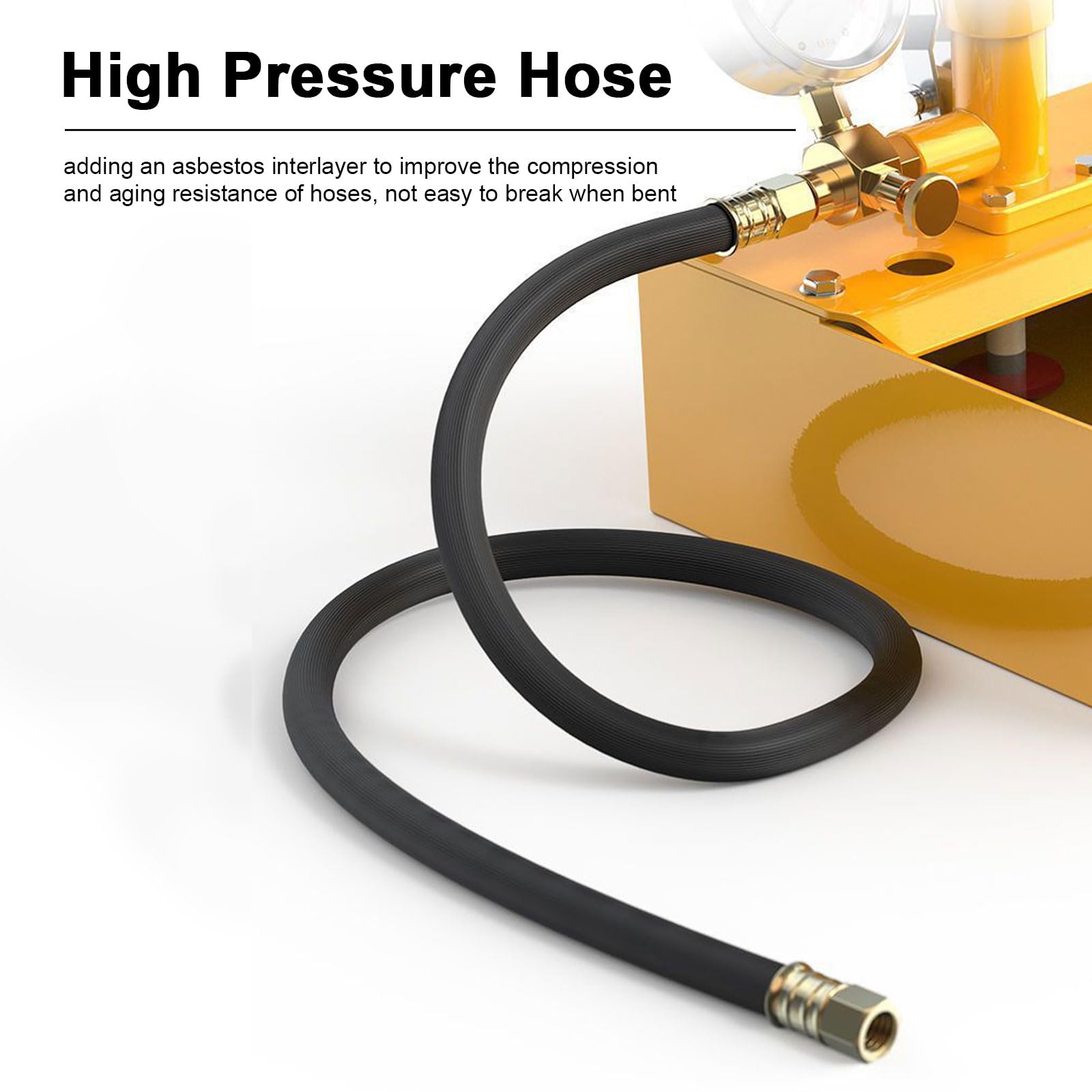 QUTBAG Pompa Idraulica Manuale per Prova Pressione Acqua, Tester Manuale per Tubi con Manometro/Tubo Alta Pressione/Forbici, Rilevatore di Gas per Test Pompa Idrostatica 25kg