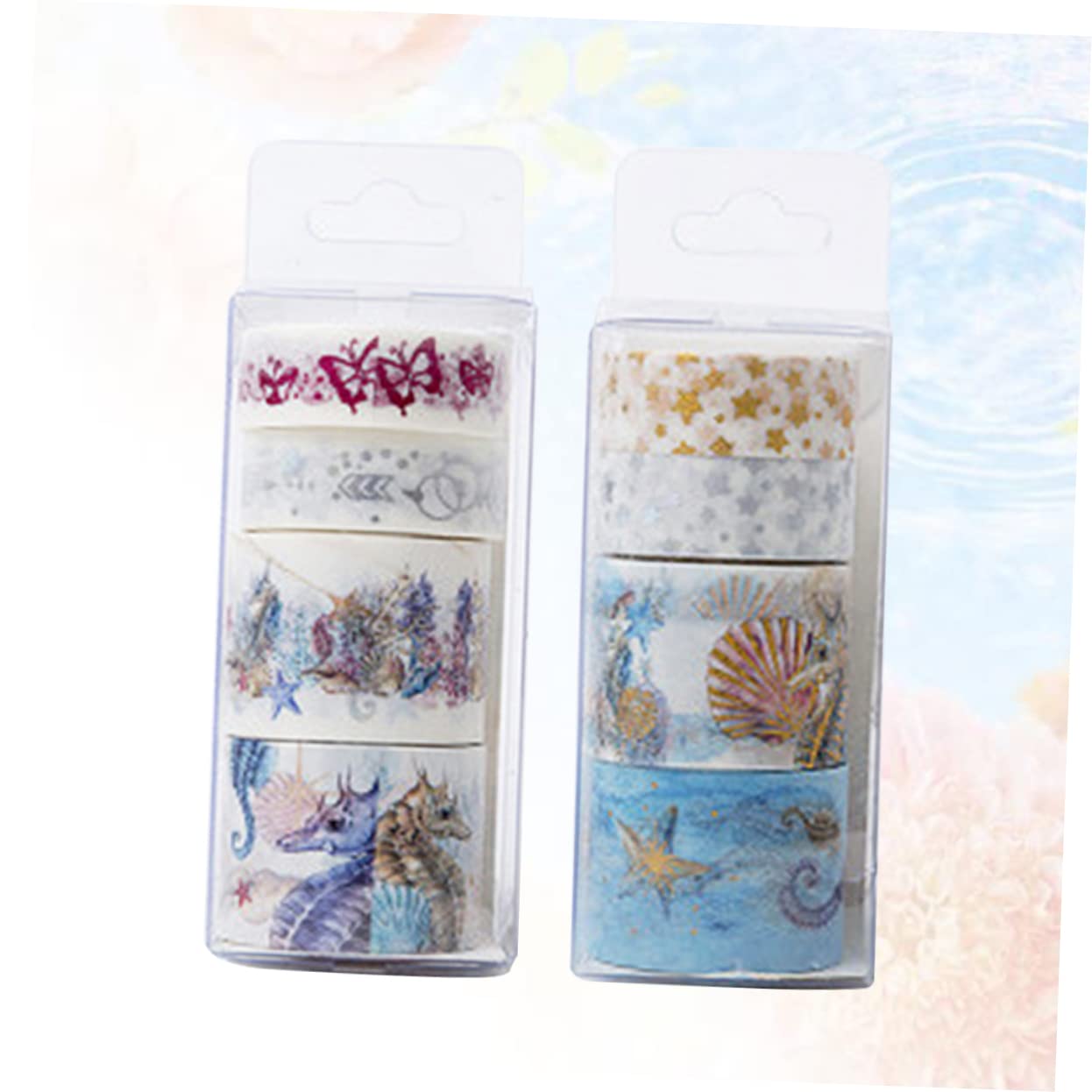 Lurrose 6stücke Cartoon Unterwasserwelt Klebeband Buntes Washi Tape Für Büro Schule Zufälliger Stil Kreatives Basteln Scrapbooking
