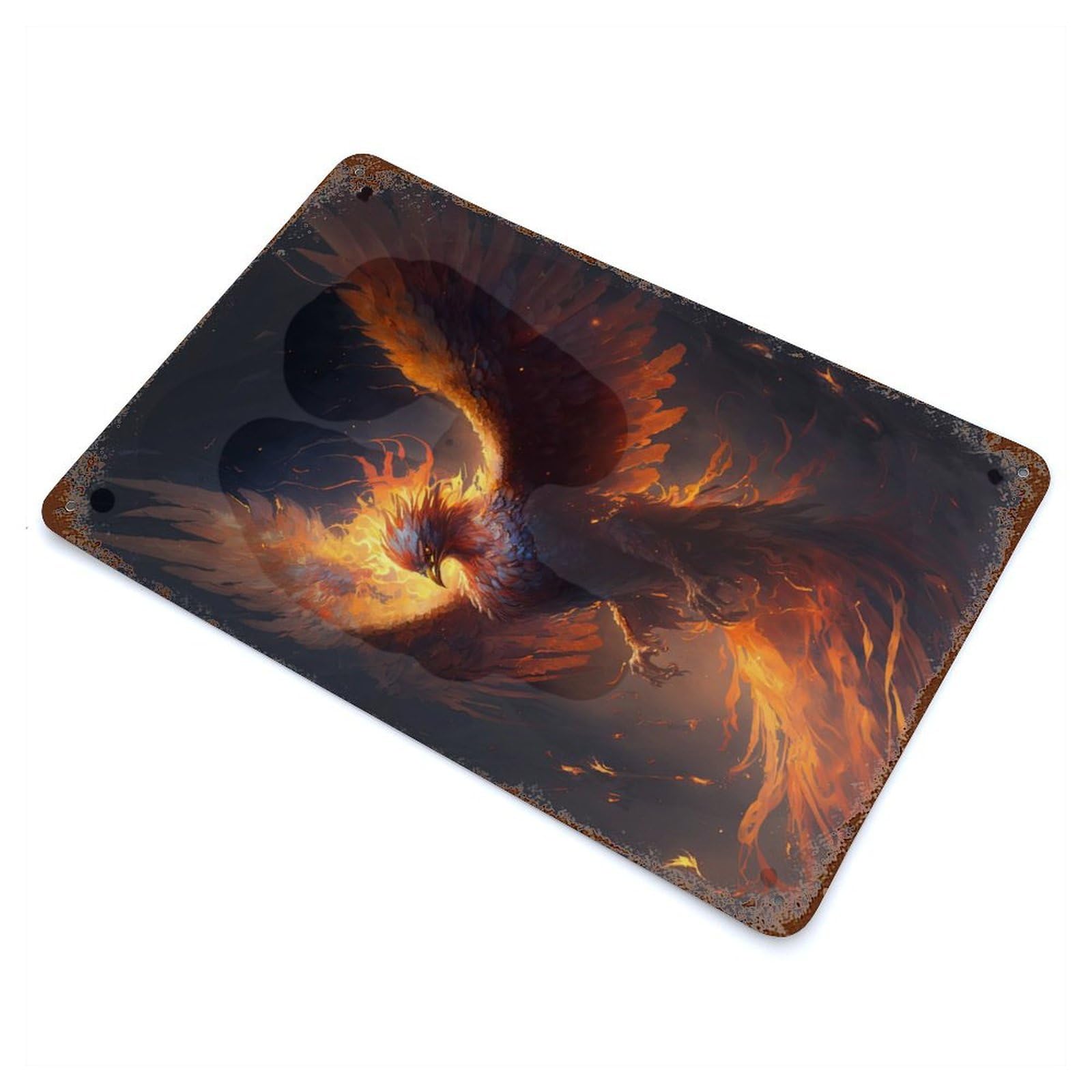 Garage Style Phoenix Bird Decorative Tin Sign 11.8"x7.9", Farmhouse Wall Decor for Bar And Workshop