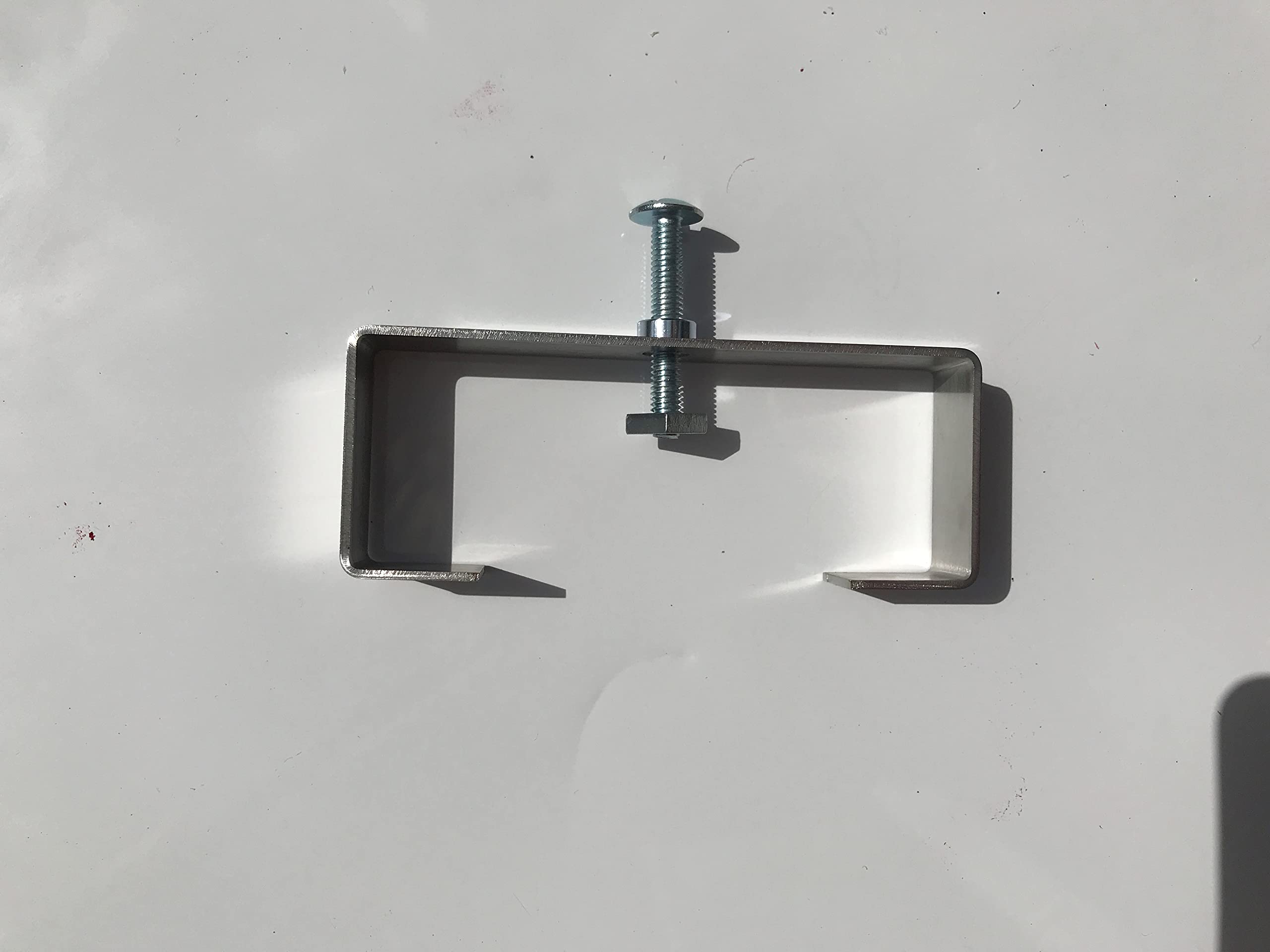 Clinch-It Pair of Stainless-Steel 4" Concrete Fence-Post Brackets with Screw Bolts (NO EYE OR HOOK BOLTS)