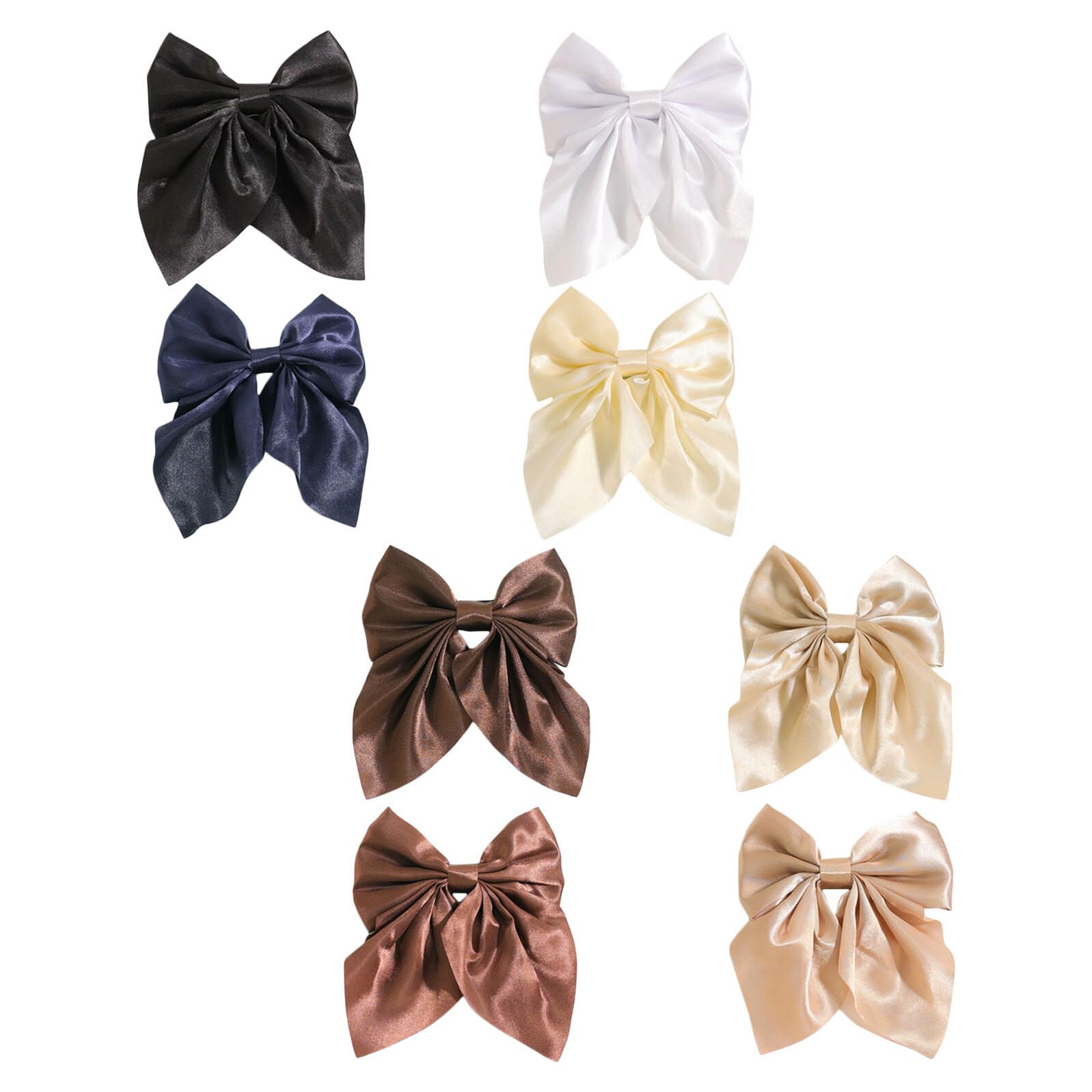 Pinzas de cabello con lazo de satén minkissy para mujer pack de 8 clips 8