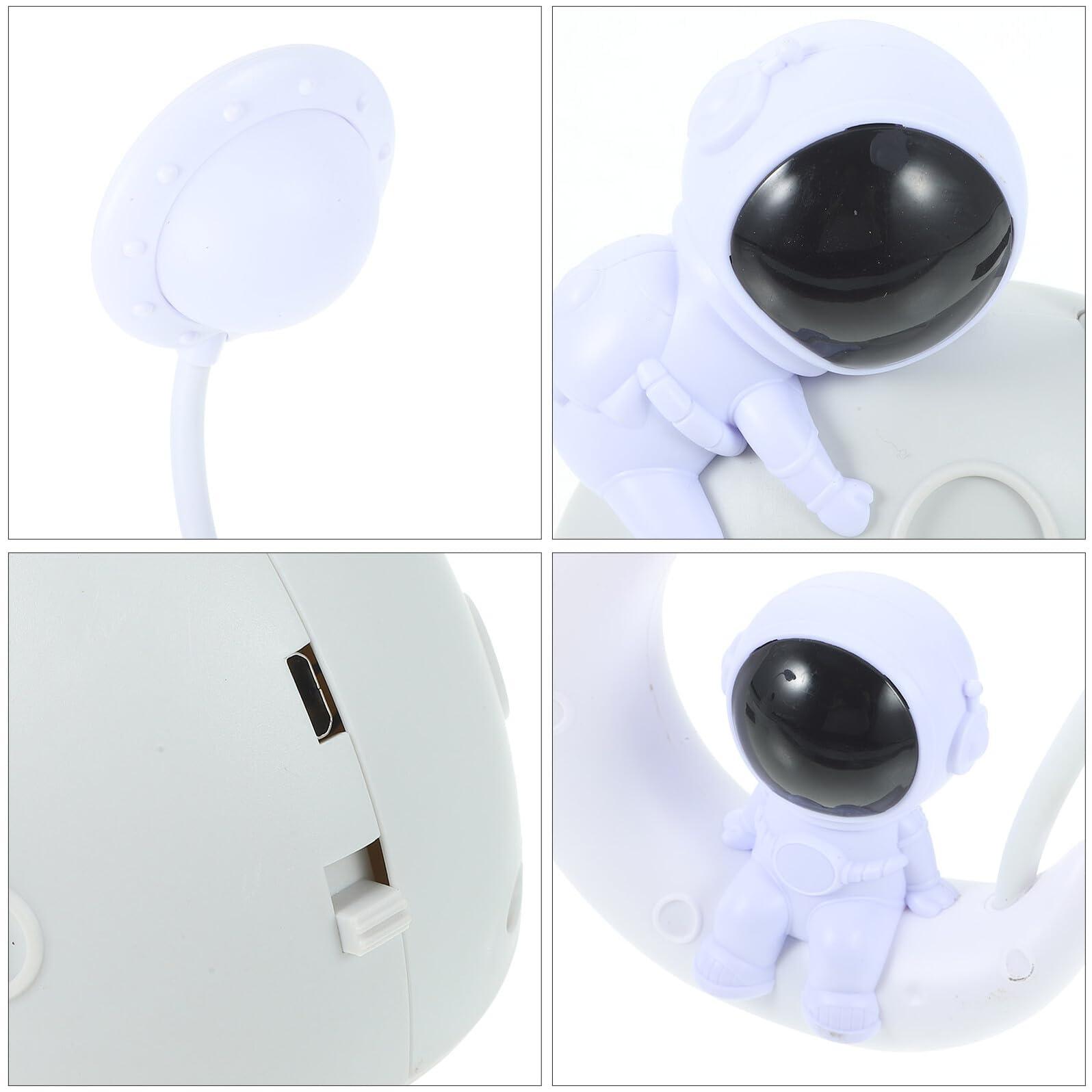 GLEAVI Lámpara Nocturna LED Forma de Astronauta y Luna, USB Recargable, Luz Templada sin Deslumbrar, Decoración Adecuada para Habitaciones Infantiles y Escenas Nocturnas