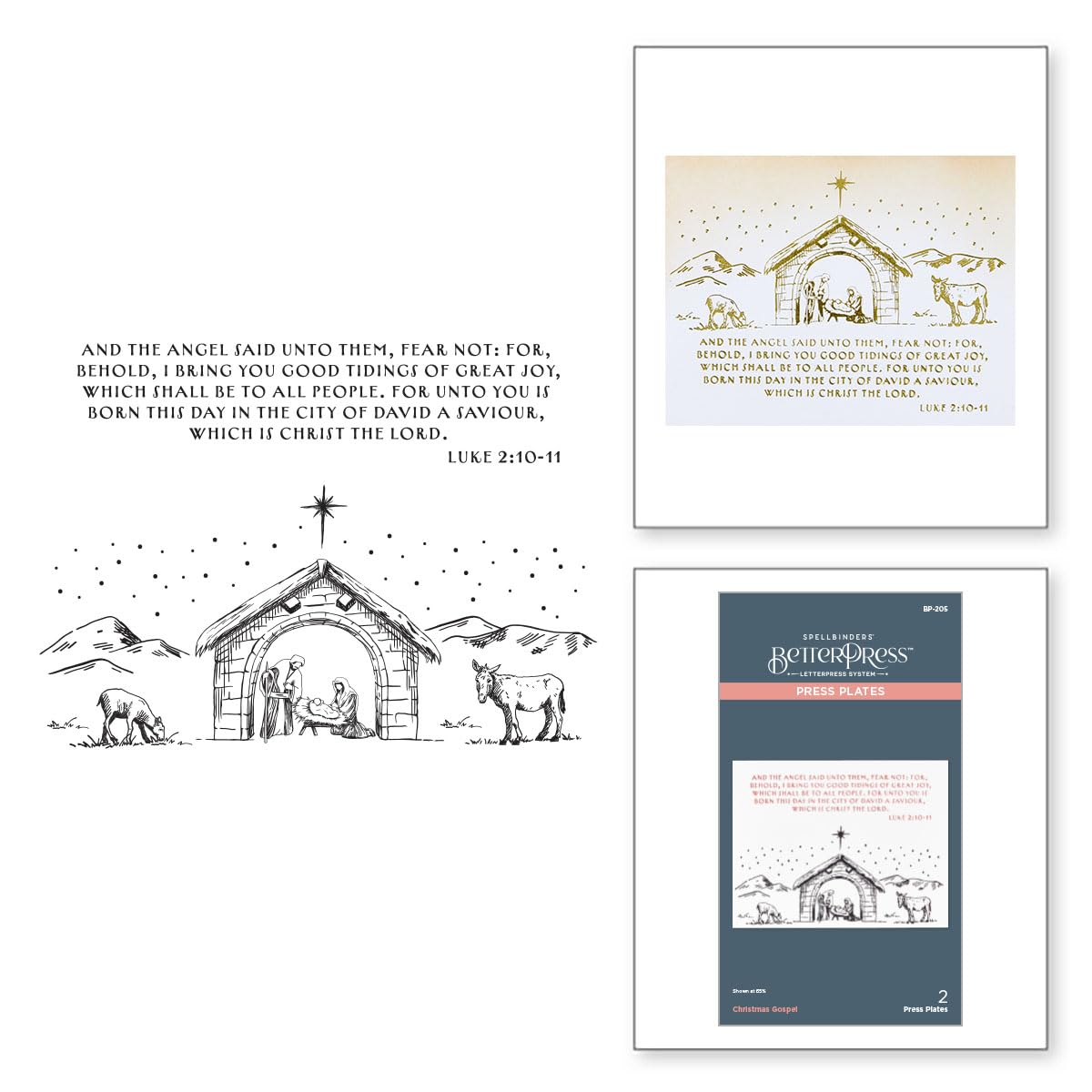 Spellbinders BP-205 Christmas Gospel Press Plates from The Home for The Holidays Collection