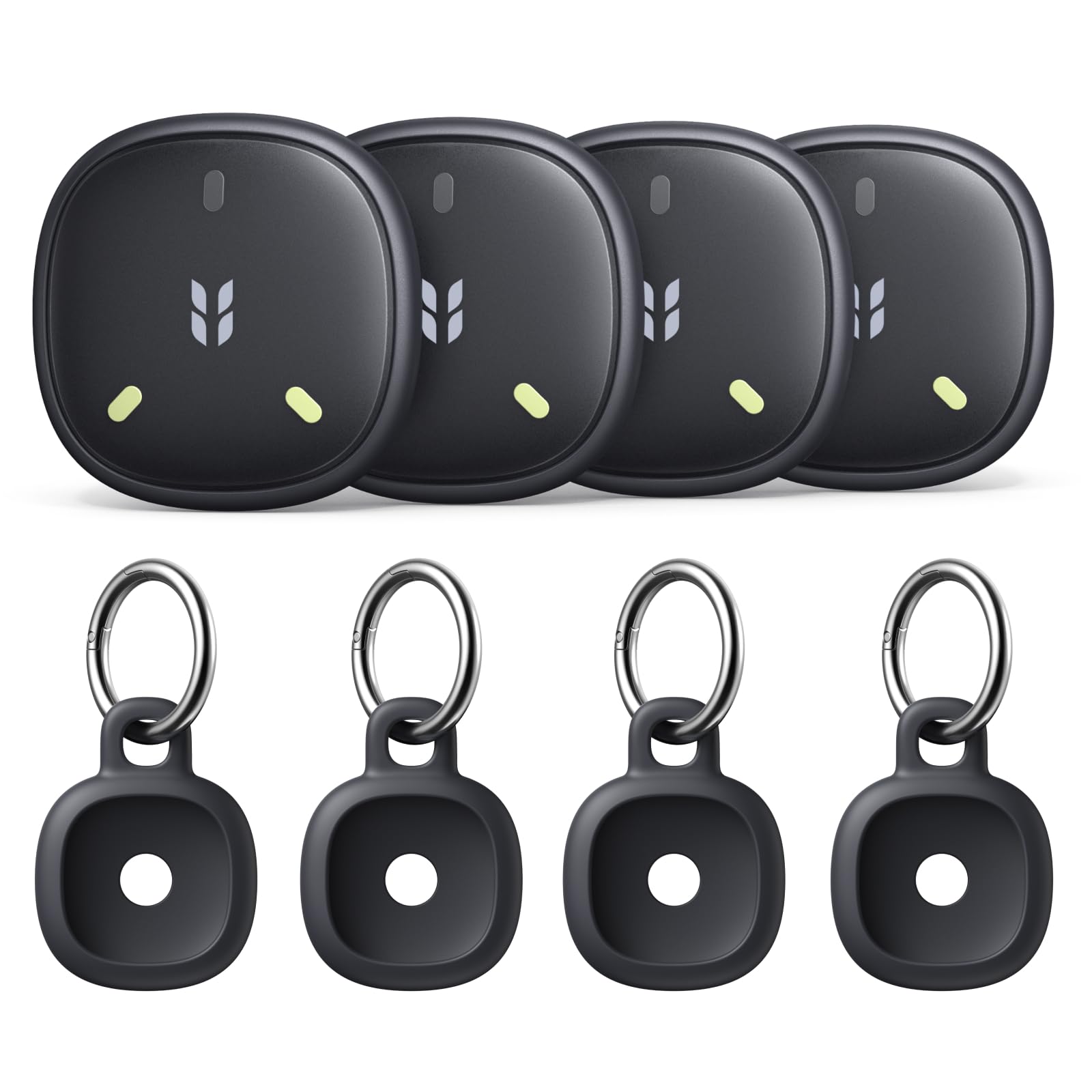 UGREEN FineTrack Mini 2 Finder Tag 110dB Fluorescence IP68 Traceur Fonctionne avec Find My iOS Uniquement 7 Ans Batterie Localisateur d'Objets Bluetooth pour Clés Portefeuilles Bagage Sacs Lot de 4
