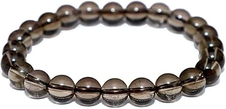 Natural Smoky Quartz Stone Bracelet 8 mm Beads Reiki Crystal Healing Stone Bracelet for Men and Women | Pack of 1